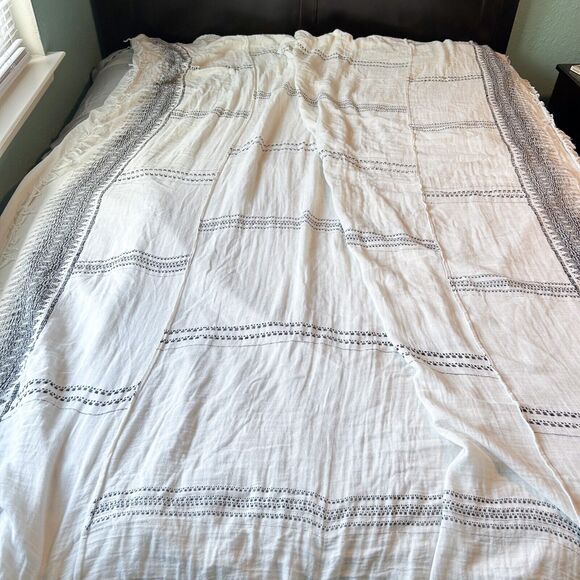 UO Home Urban Outfitters "Savta" Gauze Duvet‎ Cover Twin Size Muslin Gauze Boho - Picture 1 of 16